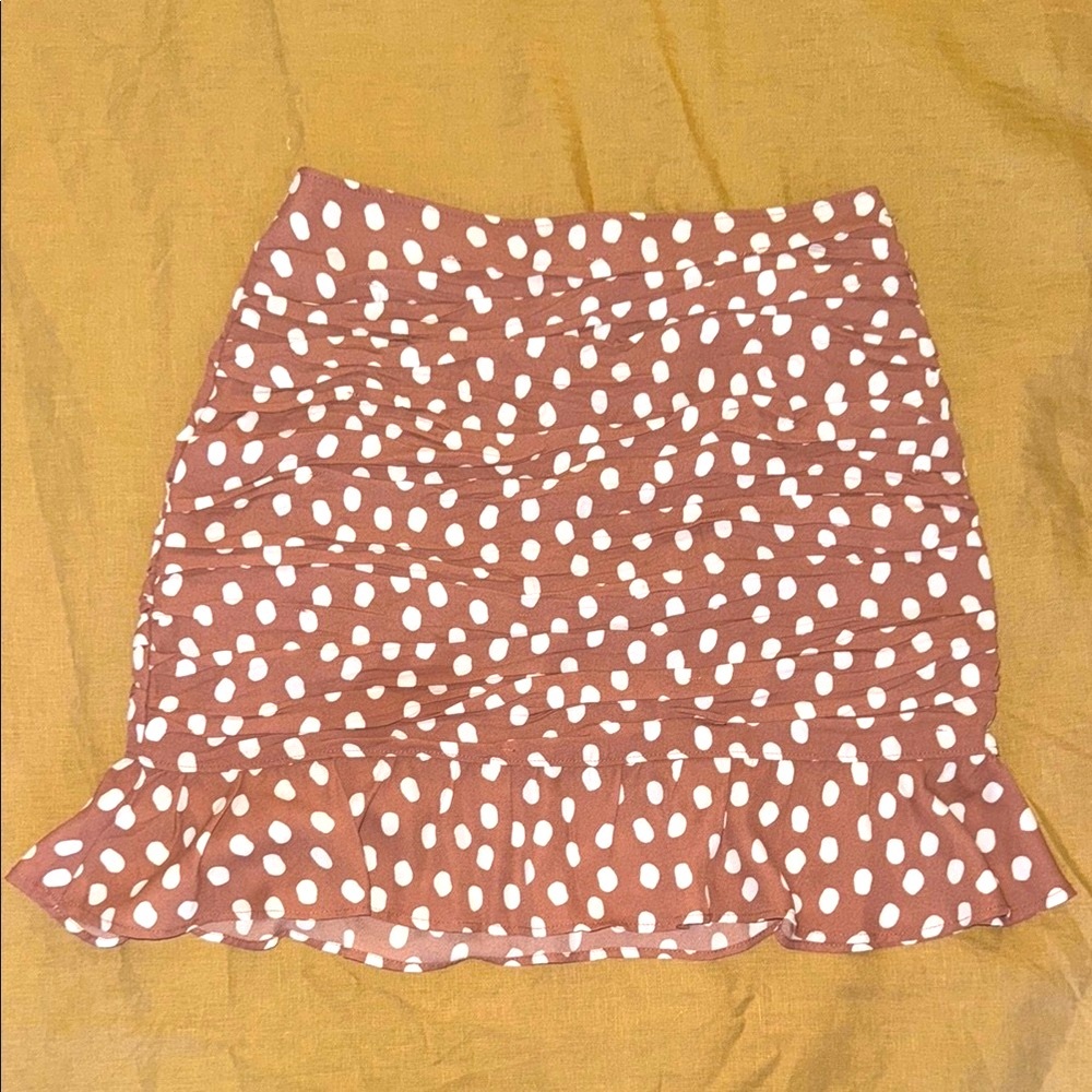 Abercrombie & Fitch Polka Dot Ruched Mini Skirt